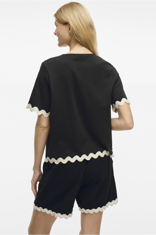 VICALISA O-NECK 2/4 TOP 14106763 BLACK BEAUTY/BIRCH